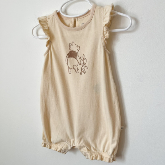 babyGap x Disney Winnie the Pooh Piglet Graphic Romper 6-12 month Girls Yellow - Picture 2 of 6